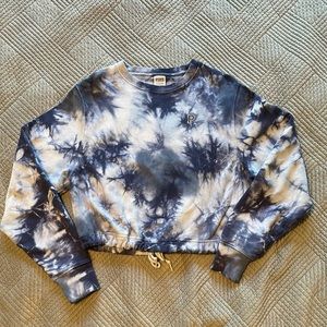 “Pink” tie die crop sweatshirt